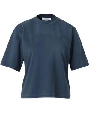 Off-White c/o Virgil Abloh Logo-Print T-Shirt - Blue