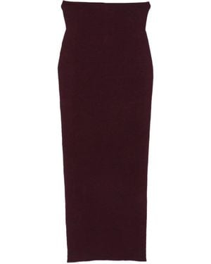 Alberta Ferretti Wool Pencil Maxi Skirt - Purple