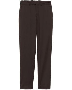 Fedeli Virgin-Wool Straight-Leg Trousers - Brown