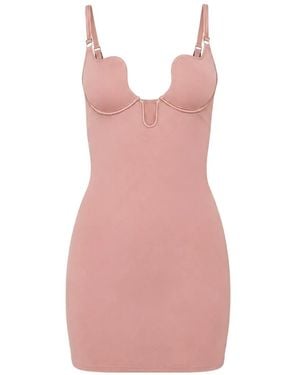 Fleur du Mal Le Stretch Micro U-Plunge Slip - Pink