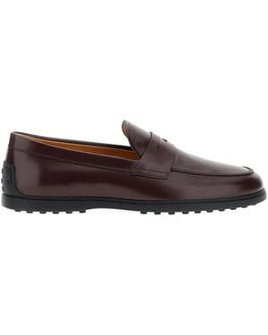 Tod's Mocassini Con Monogramma Goffrato - Marrone