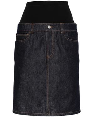 Coperni Hybrid Denim Midi Skirt - Black