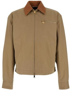 Versace Cropped Jacket With Collar - Green