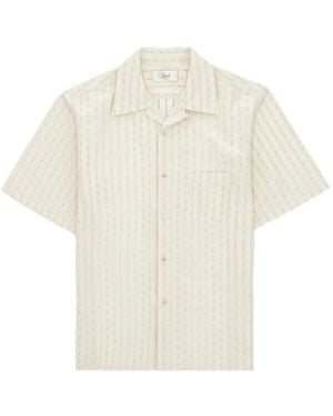 Fortela Open Collar Striped Shirt - White