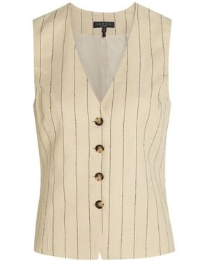 Rag & Bone Striped Buttoned Vest - Natural