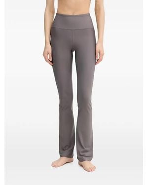 Casall Logo-Print Flared Performance Pants - Gray