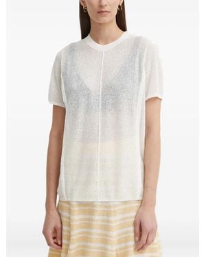 Aeron T-Shirt Lavorata A Maglia - Bianco