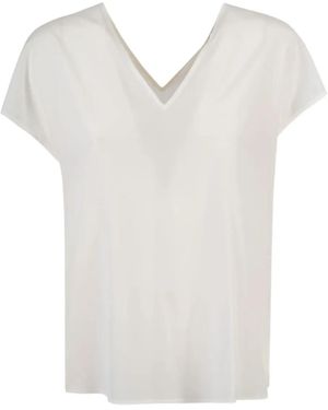 Peserico V-Neck Short-Sleeve Blouse - White