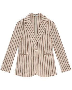 Circolo 1901 Striped Single-Breasted Blazer - Natural
