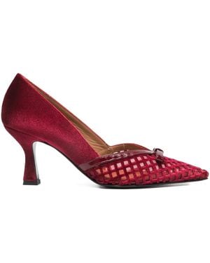 Isabel Ferranti 75Mm Bow-Detail Textured Court Shoes