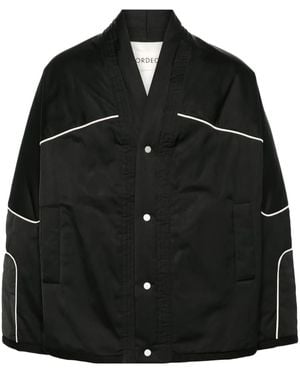 Mordecai Piped-Trim Padded Jacket - Black
