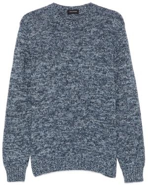 Tagliatore Salen Marl-Knit Crew Neck Sweater - Blue