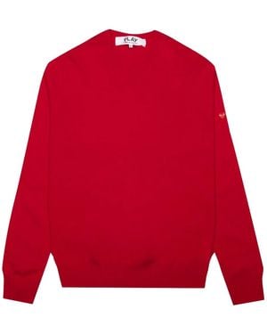 COMME DES GARÇONS PLAY Heart-Embellished Sweater - Red