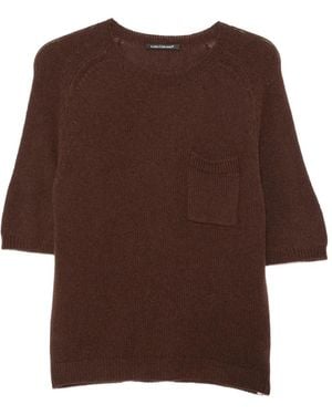 Luisa Cerano Patch-Pocket Raglan-Sleeve Jumper - Brown