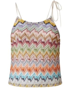 Missoni Zigzag-Knit Halterneck Top - Blue