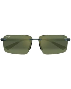 Maui Jim Rahmenlose Laulima Sonnenbrille Mit Eckigem Gestell - Grün