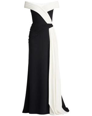 Tadashi Shoji Draped Slit Maxi Dress - Black