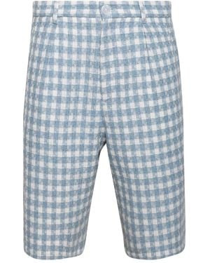 NAHMIAS Check-Patterned Shorts - Blue