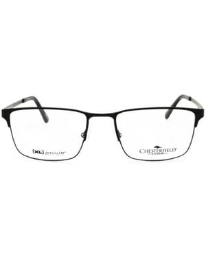 Chesterfield Rectangle-Frame Glasses - Black