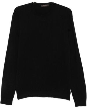 Slowear Waffle-Knit Long-Sleeve Jumper - Black