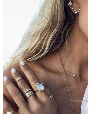 Logan Hollowell 14Kt Aquarius Constellation Gelbgoldohrringe Mit Diamanten - Braun