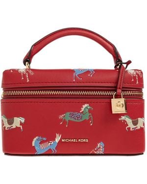 MICHAEL Michael Kors Jana Printed Leather Tote Bag - Red