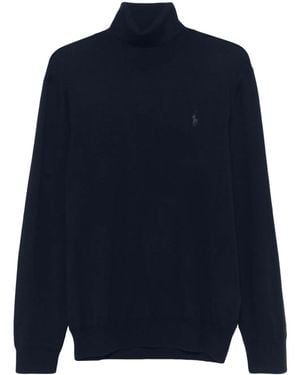 Polo Ralph Lauren Ribbed Turtleneck Merino Jumper - Blue