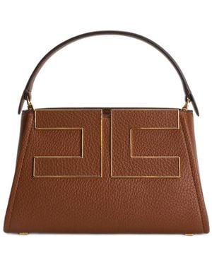 Elisabetta Franchi Handbag With Logo - Brown