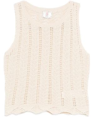 Bye Crochet Scallop Top - Natural