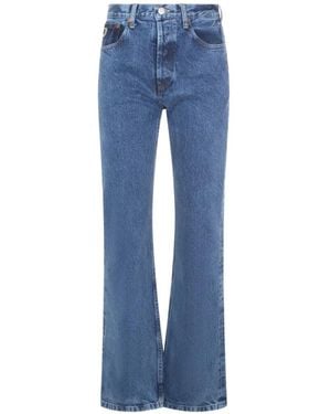 Lois Logo-Patch Flared Jeans - Blue