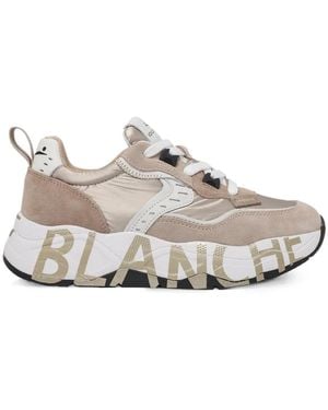 Voile Blanche Logo-Print Paneled Sneakers - White