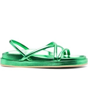 P.A.R.O.S.H. Metallic-Finish Leather Sandals - Green