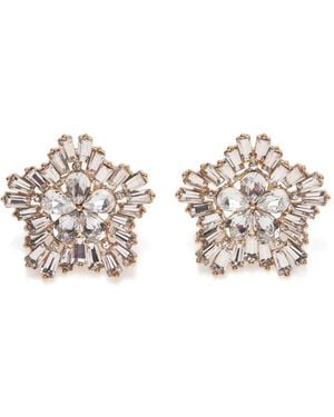 Carolina Herrera Crystal Snowflake Earrings - White