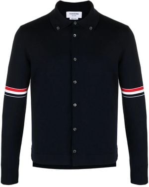 Thom Browne Cardigan Con Intarsio Rwb - Blu