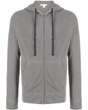 James Perse French Terry Zip Up Hoodie - Grey
