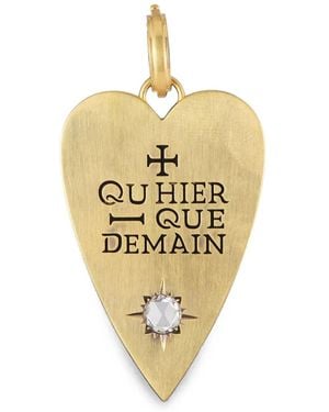 Sylva & Cie Diamond Rose-Cut Heart Pendant Necklace - Metallic
