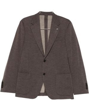 Lardini Wollen Blazer Met Enkele Rij Knopen - Bruin