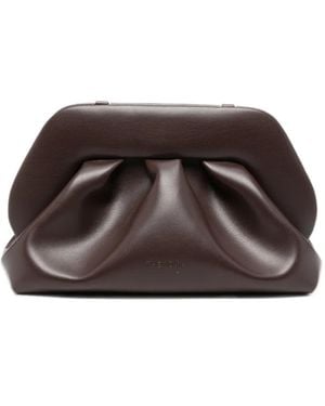THEMOIRÈ Bios Ruched Clutch Bag - Brown