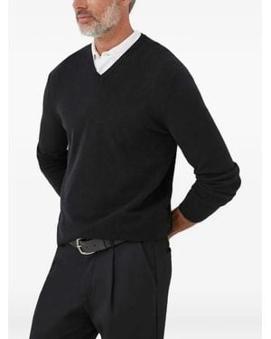 Benetton Pullover Mit V-Ausschnitt - Schwarz