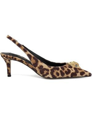 Kurt Geiger Slingback-Pumps Mit Leoparden-Print - Braun