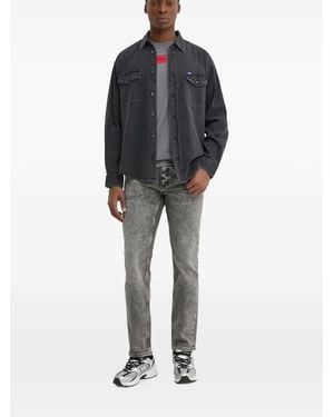 HUGO Jeans mit Acid-Wash-Effekt - Schwarz