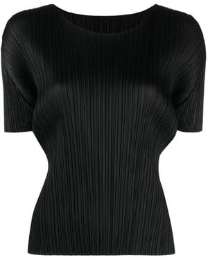 Pleats Please Issey Miyake Plissé T-Shirt - Black