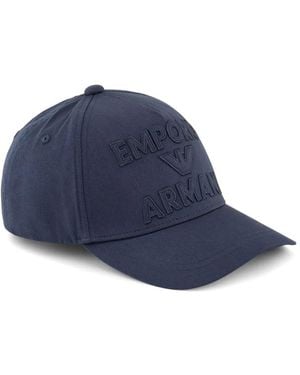 Emporio Armani Baseballkappe Mit Logo-Stickerei - Blau