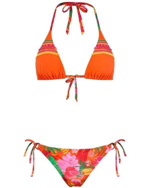 Banana Moon Bikini de dos piezas con estampado floral - Rojo
