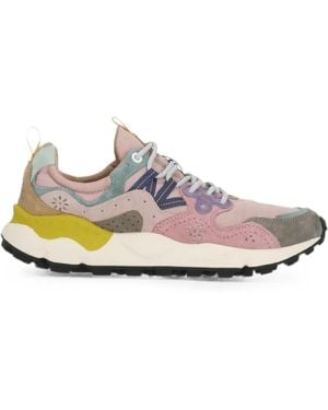 Flower Mountain Zapatillas Yamano 3 Con Panel Floral - Blanco