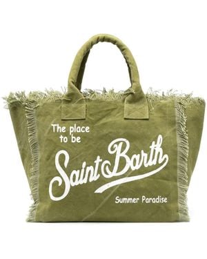 Mc2 Saint Barth キャンバス ビーチバッグ - グリーン