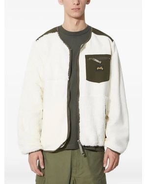 Stan Ray Fleece Paneled Zip-Up Sweater - Natural