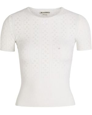 JW Anderson Pointelle-Knit Top - White