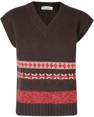 Roberto Collina Fair Isle-Knit V-Neck Vest - Red