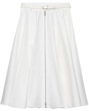 Prada Chino Midi-Skirt With Zipper - White